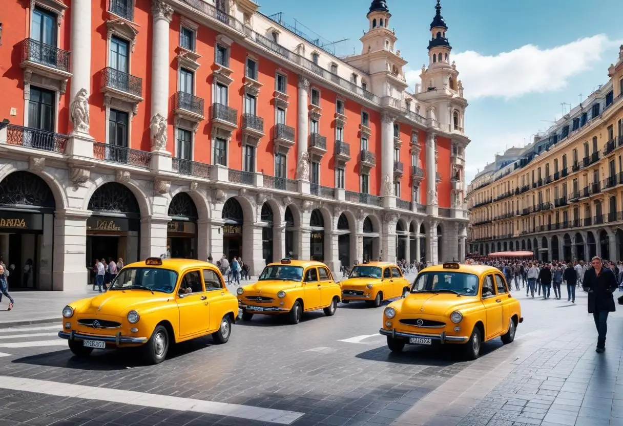 Taxis i Madrid illustration