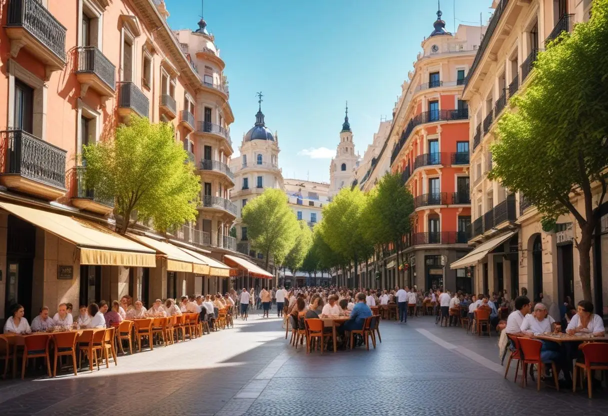 Säkerhet och trygghet i Madrid illustration