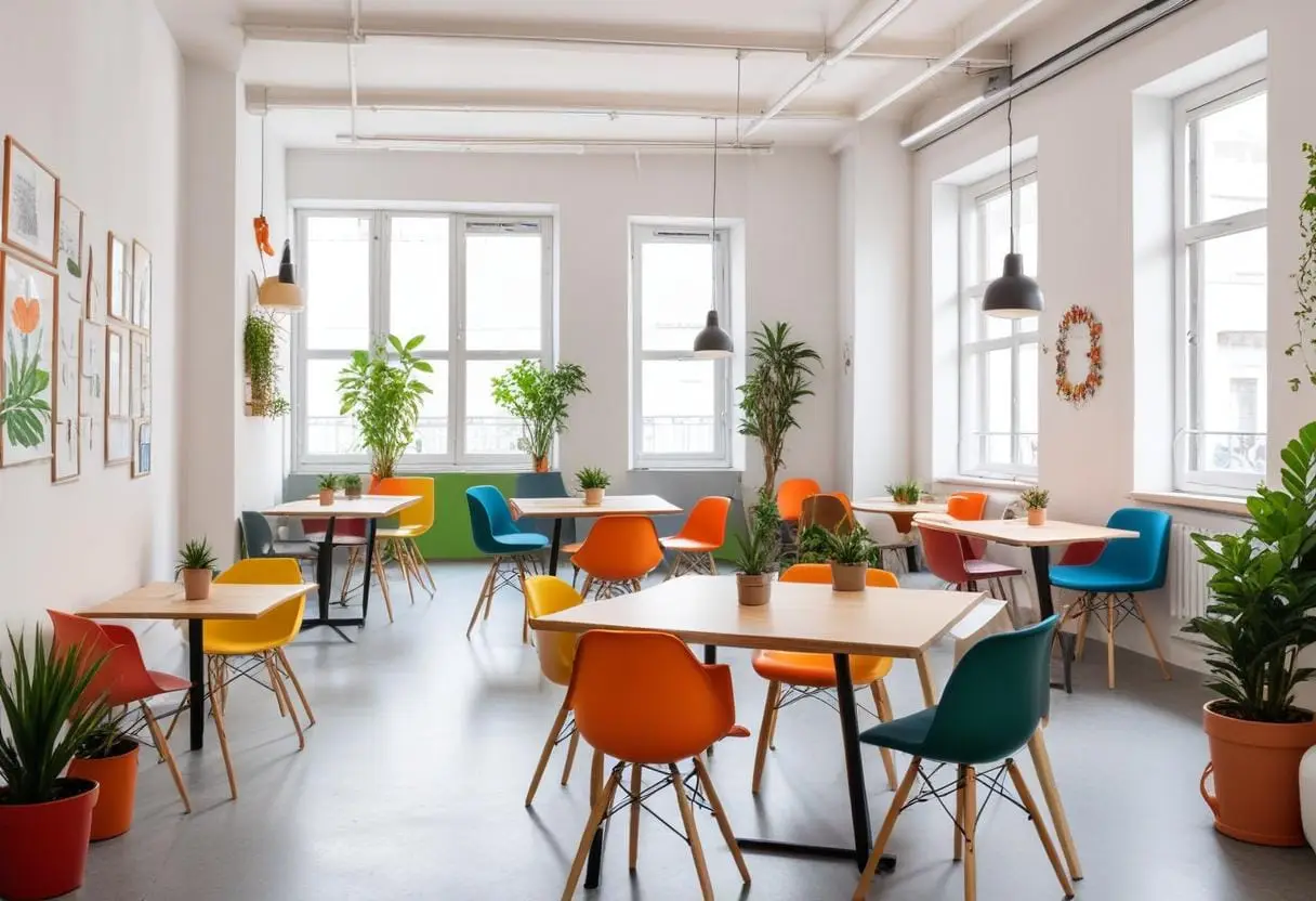 Digitala nomader och coworking illustration